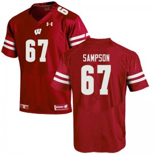 Men's Wisconsin Badgers NCAA #67 Cormac Sampson Red Authentic Under Armour Stitched College Football Jersey SN31L53ET